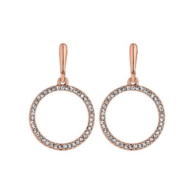 Rose gold pave circle earring